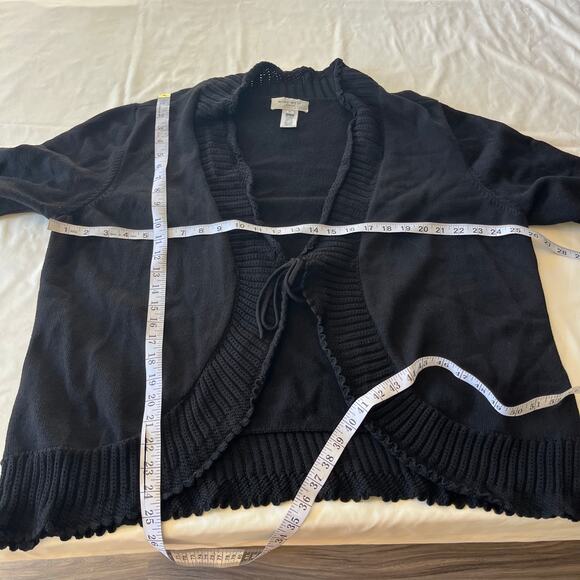 Vtg Y2K 2000s Black Tie Front Cardigan Plus Sz 3X Whimsygoth Fairy Grunge - Picture 6 of 6